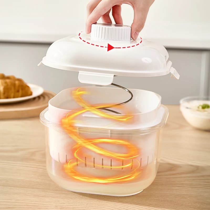 Rotating Yogurt Filter Whey Separator, Reusable Fine Mesh Strainer with Press Device for Thick Greek Yogurt, Cheese & Sour Cream