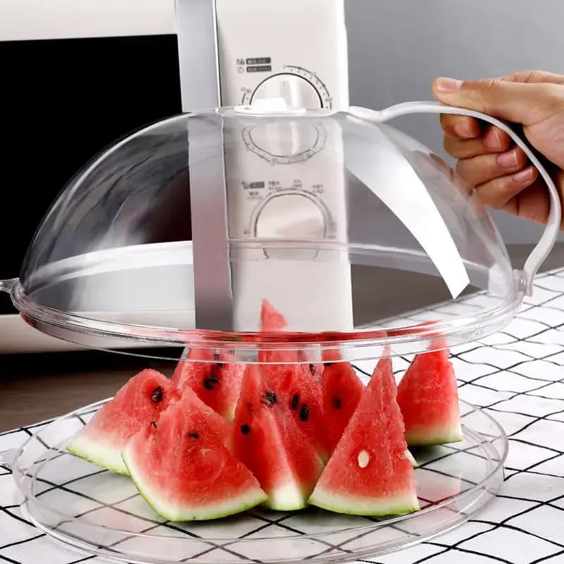 Copertura Trasparente per Microonde Resistente alle Alte Temperature con Foro per la Vapore e Maniglia, Protezione Anti-Schizzi per Alimenti