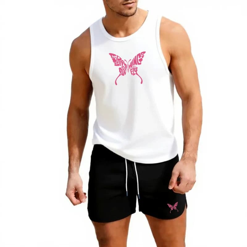 Sleeveless sports vest, racing tank, training, basketball, fitness, wide fit, men's suit