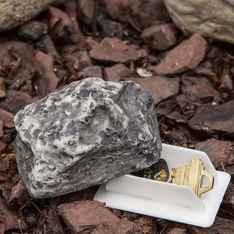 Cassetta Portachiavi Creativa a Forma di Roccia, Contenitore di Sicurezza per Nascondere Chiavi, Scatola Nascosta a Forma di Finta Roccia per Giardino Esterno, Cassetta di Sicurezza per Chiavi da Casa
