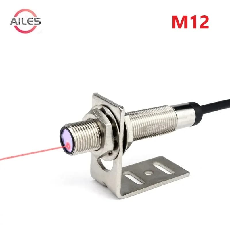 Interruttore sensore fotoelettrico fotoelettrico a riflessione diffusa Laser a infrarossi visibile M12 CE NPN PNP NO NC 100mm 200mm 300