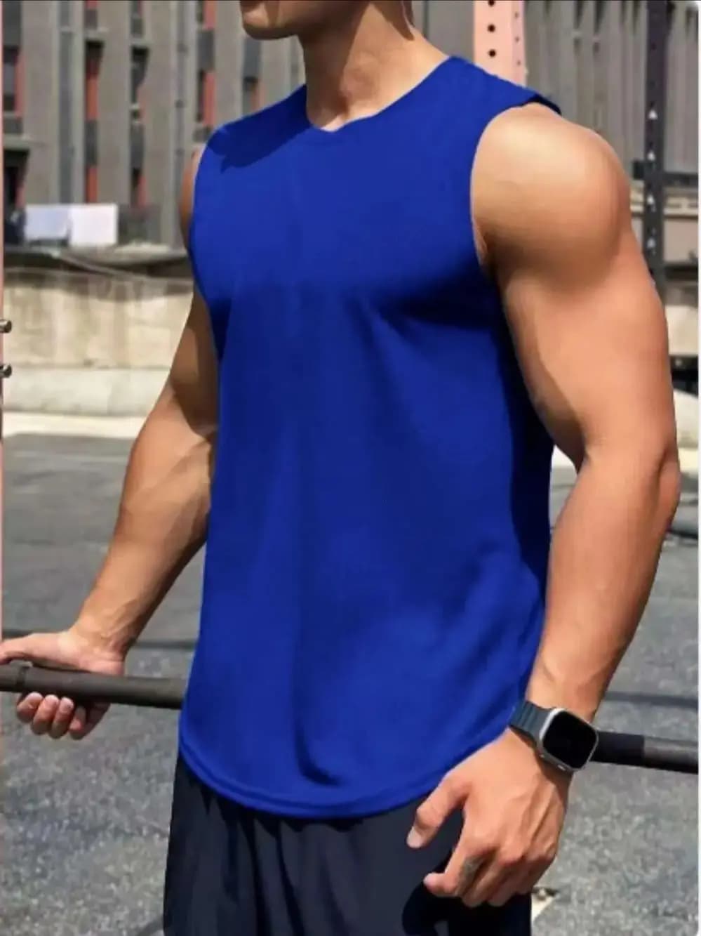Men's Summer Canotta for Open Sports, Running and Fitness, Sleeveless T-shirt with Round Neck, Street Urban Clothing