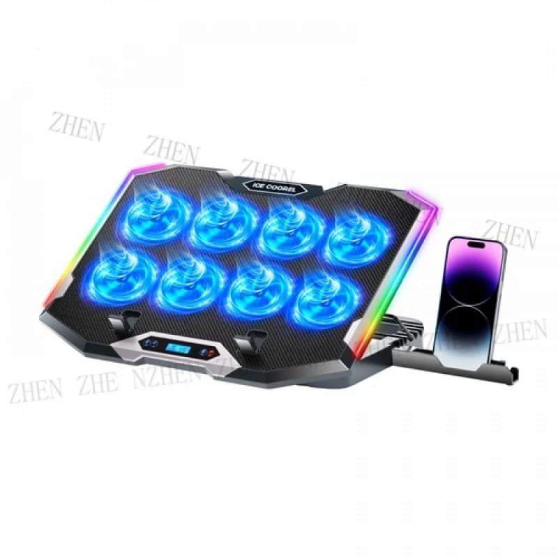 Tappetino di raffreddamento per laptop Y Gaming: 8 ventole, RGB, 15-17,3 pollici, supporto regolabile, USB P...