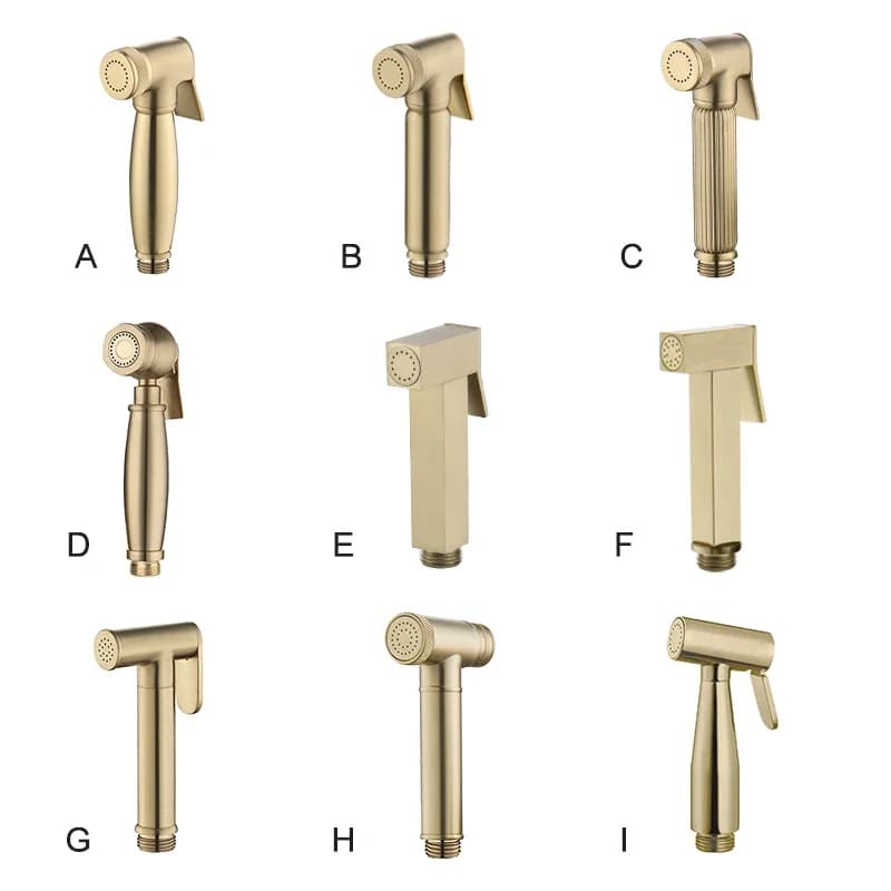Doccetta bidet portatile in ottone spazzolato oro per WC, soffione doccia a spruzzo, shattaf, spruzzatore a getto per bagno