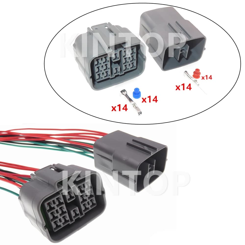 1 Set 14 Pins 6181-0629 Car Headlight Wire Harness Connector For Mazda Auto Male Female Waterproof Socket AC Assembly 6189-7262
