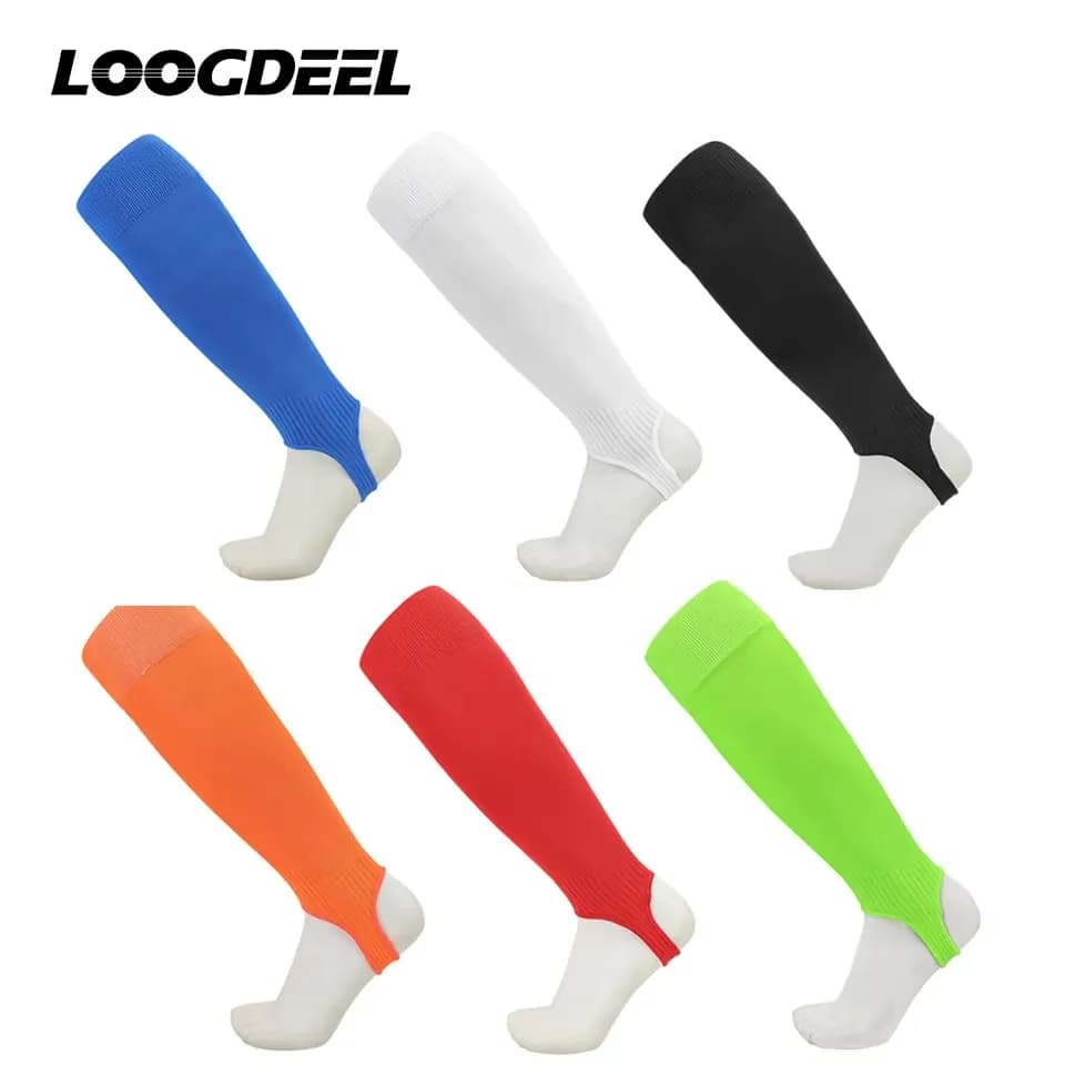 Loogdeel 1Pair Long Heel Soccer Socks Leg Protection Board Cover Pressure Football Socks Women Men Anti Friction Calf Shin Guard