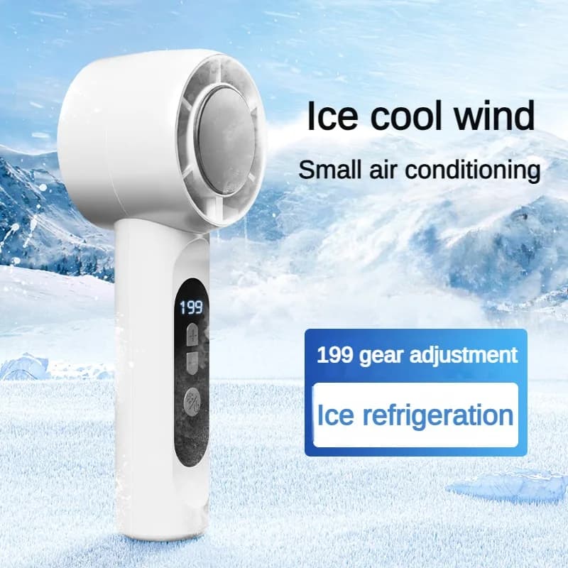 Ventilatore portatile portatile Ventilatore da tavolo a 199 velocità Ventola di refrigerazione di raffreddamento ricaricabile USB Display a LED per viaggi in ufficio a casa