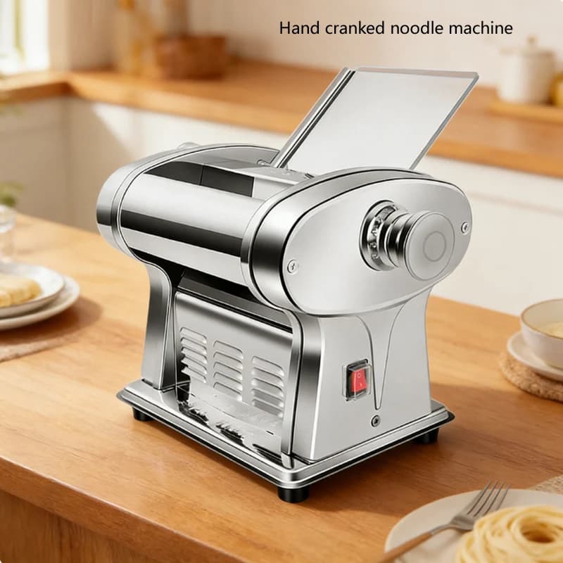 Macchina Manuale per Pasta in Acciaio Inox per Uso Domestico, con Manovella per Stendere Pasta e Spaghetti