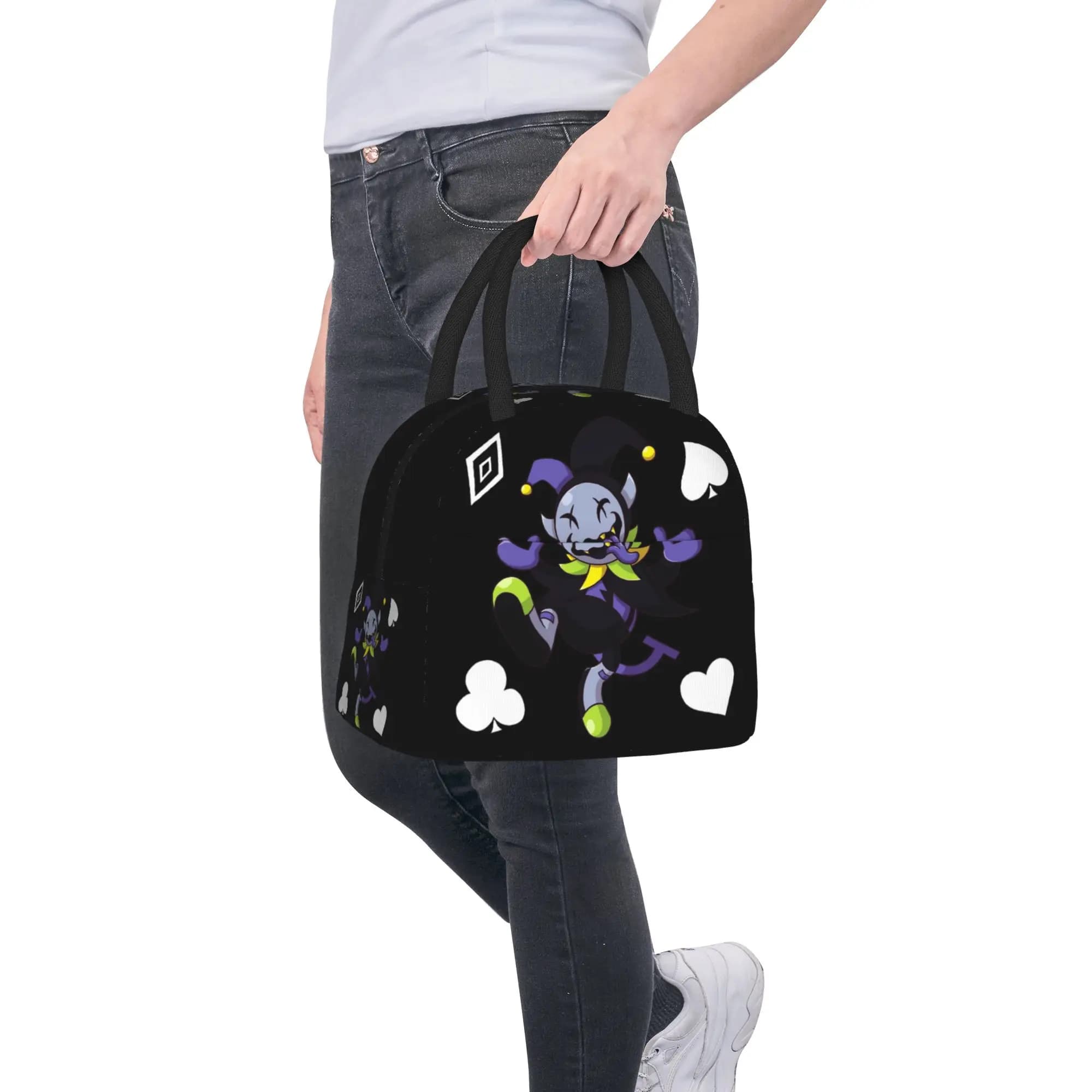 Deltarune Jevil the Chaotic Jester Borsa termica per il pranzo, contenitore per il pranzo, borsa termica grande, borsa per il pranzo, borsa Bento, per lavoro e picnic