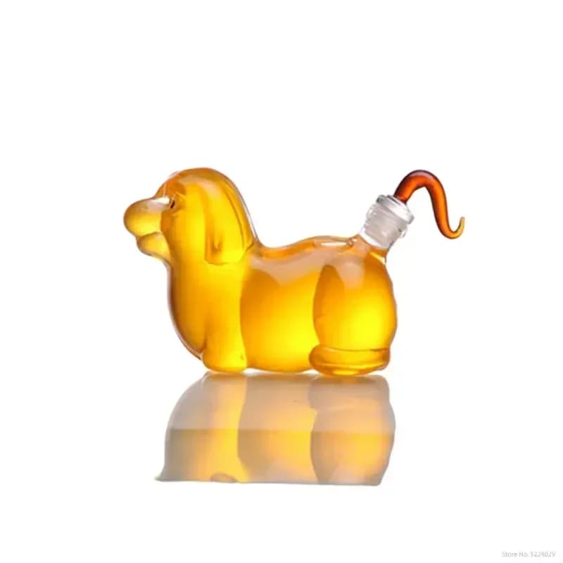 Bottiglia di Vino in Vetro a Forma di Cane, Senza Piombo, per Uomo, Decanter per Whisky, Liquori, Scotch, Bourbon, Regalo, 150ml