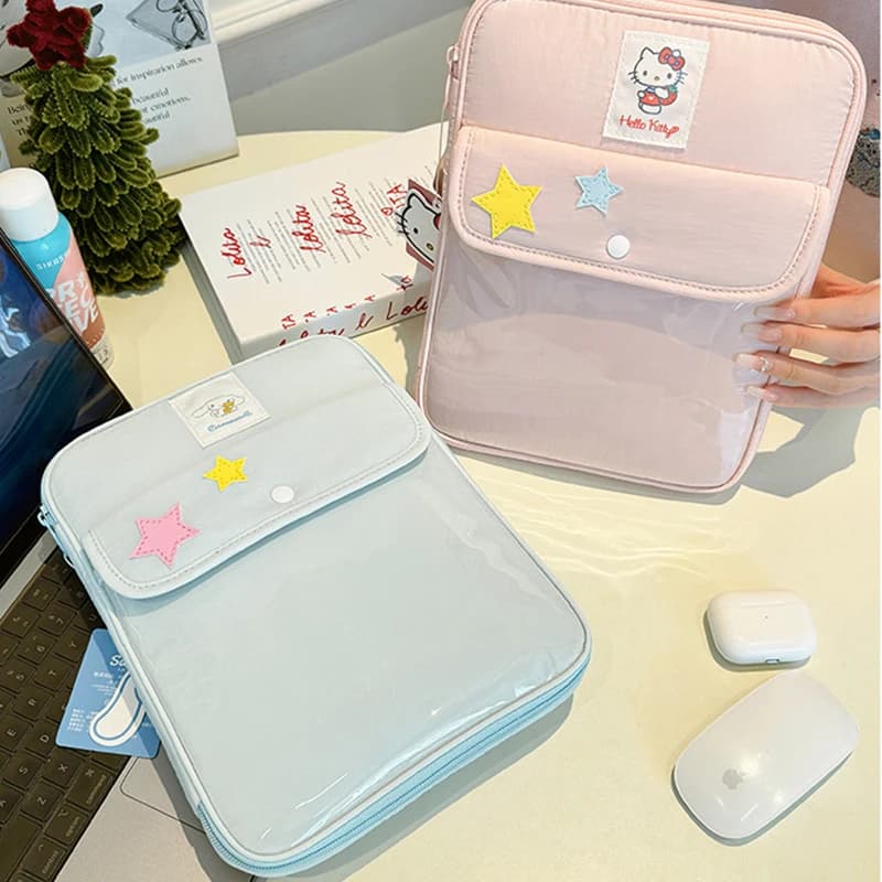 Handbag with 11 inch tablet case cute cartoon KT Cinnamoroll Pochacco Kawaii portable shockproof bag for laptop IPad