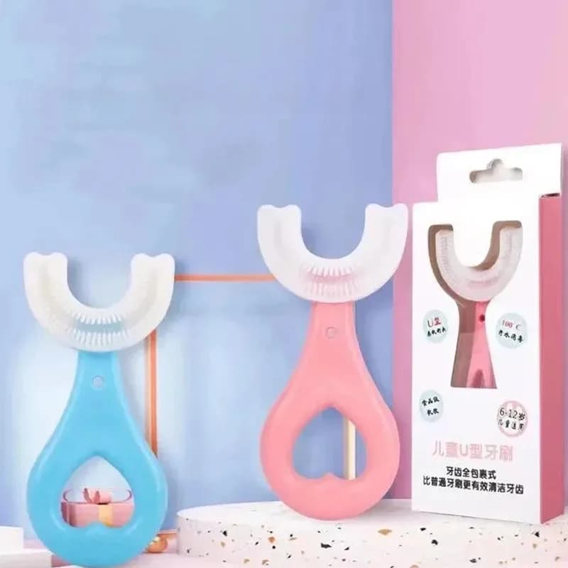 2 pezzi a forma di U per bambini spazzolino da denti per bambini pulizia dei denti strumento di spazzolatura per bambini pulizia orale spazzolino strumenti di spazzolatura