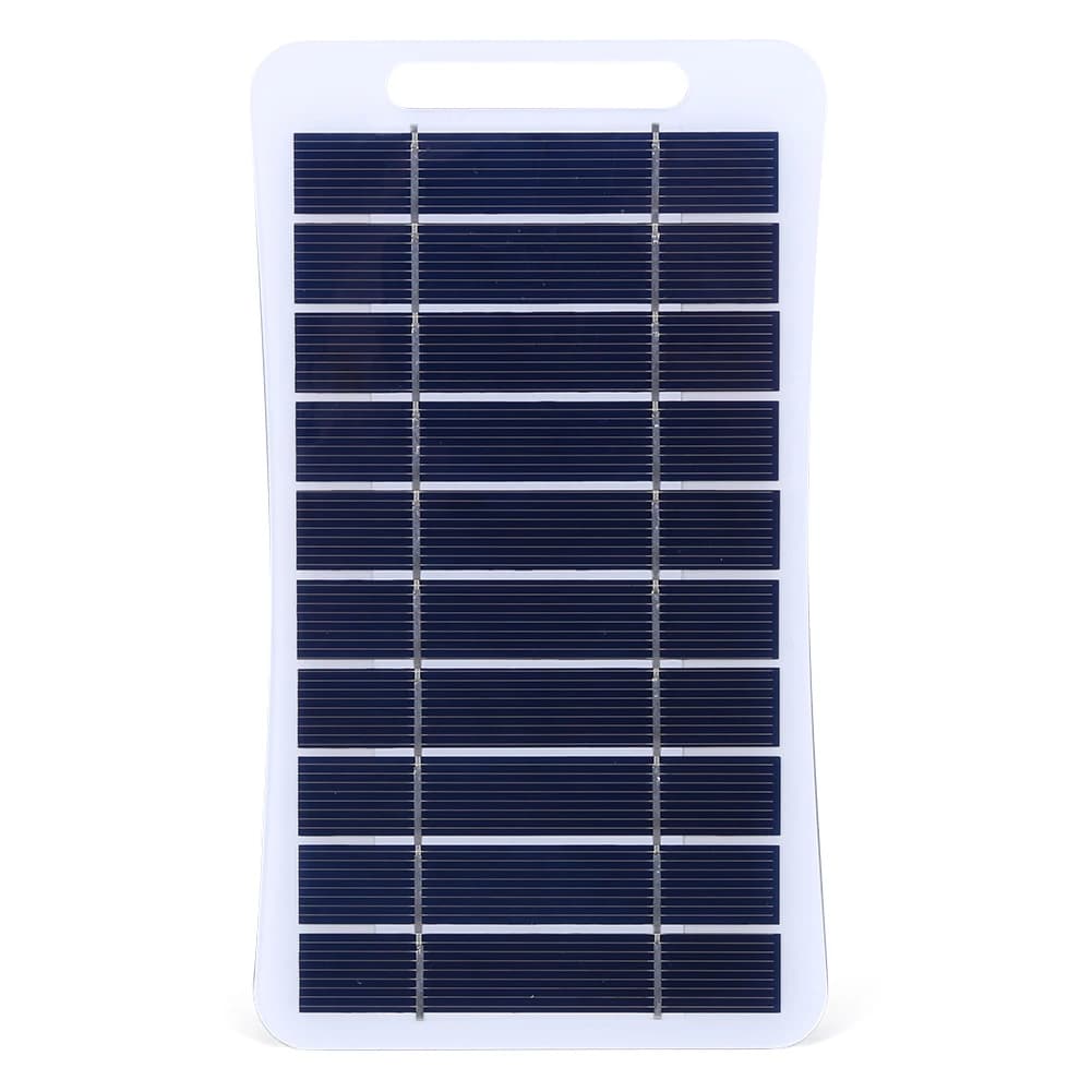 Caricatore solare portatile da 2W 5V, power bank impermeabile, ideale per campeggio, backpacking ed escursionismo con cavo di alimentazione lungo.