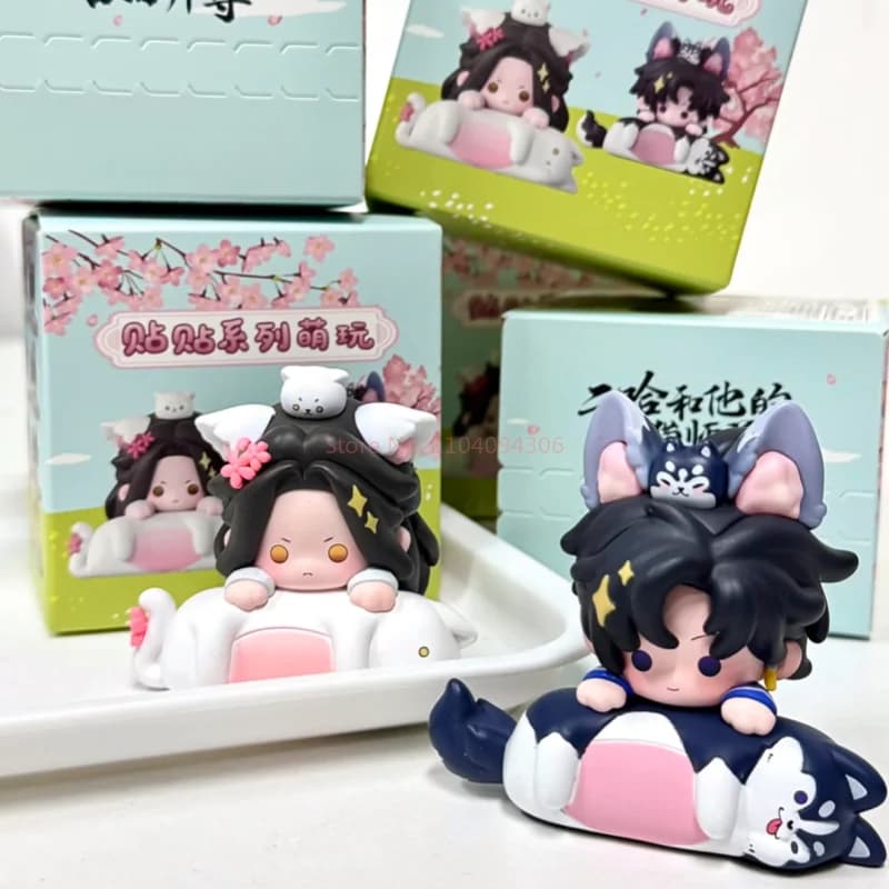 Originale The Husky And His White Cat Shizun Stick Together Series Blind Box - Statuetta Anime Carina da Collezione, Decorazione da Scrivania, Giocattolo Regalo
