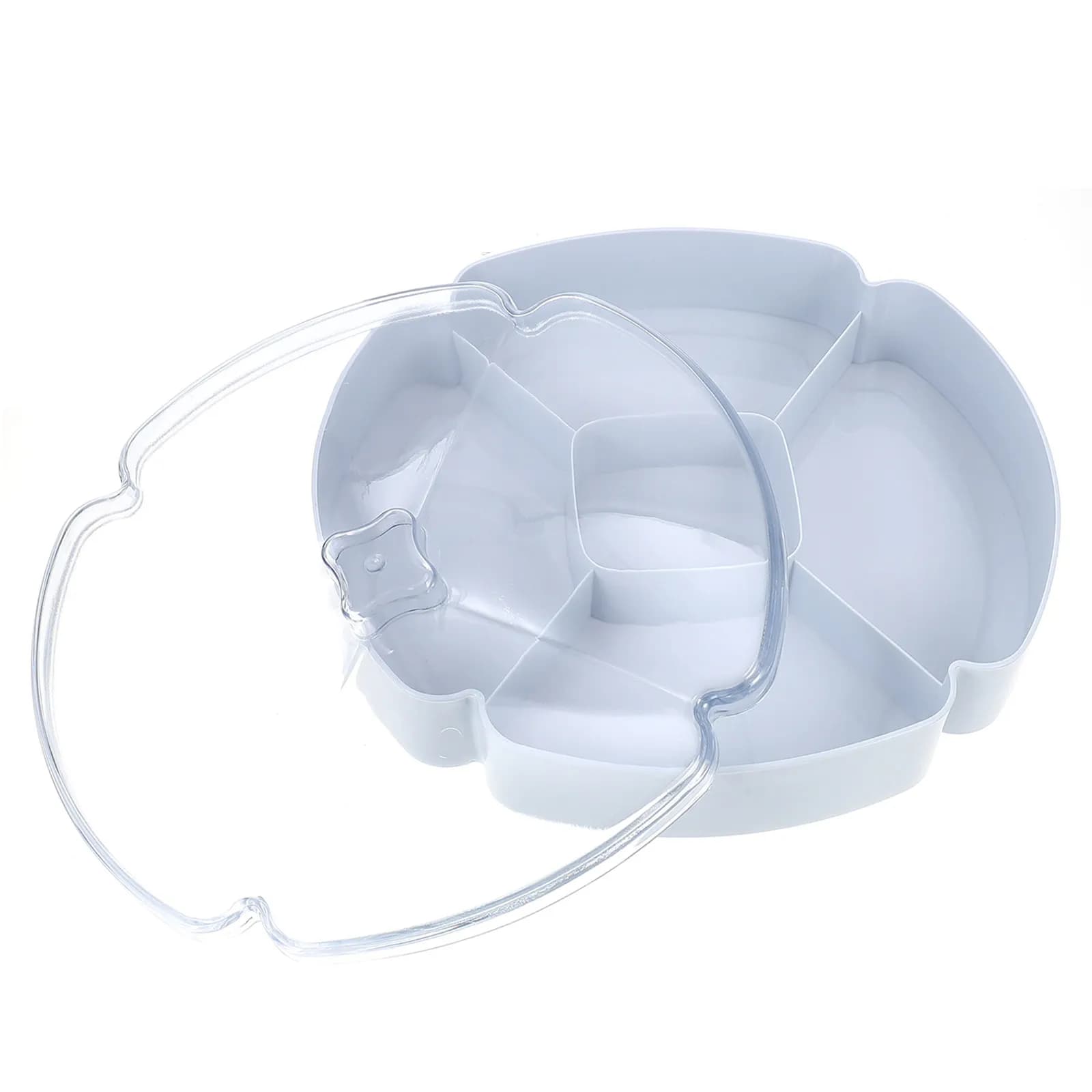 Piatto Multi-Griglia in Plastica per Snack, Frutta Secca, Noci, Caramelle, Dessert, Biscotti, Pasticcini - Vassoio Contenitore e da Servizio per Frutta Domestica