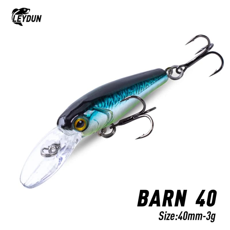 LEYDUN Trota Mini Micro Galleggiante Minnow Esche da pesca 40mm Esche dure artificiali Acqua superiore Buona azione Wobblers Attrezzatura da pesca