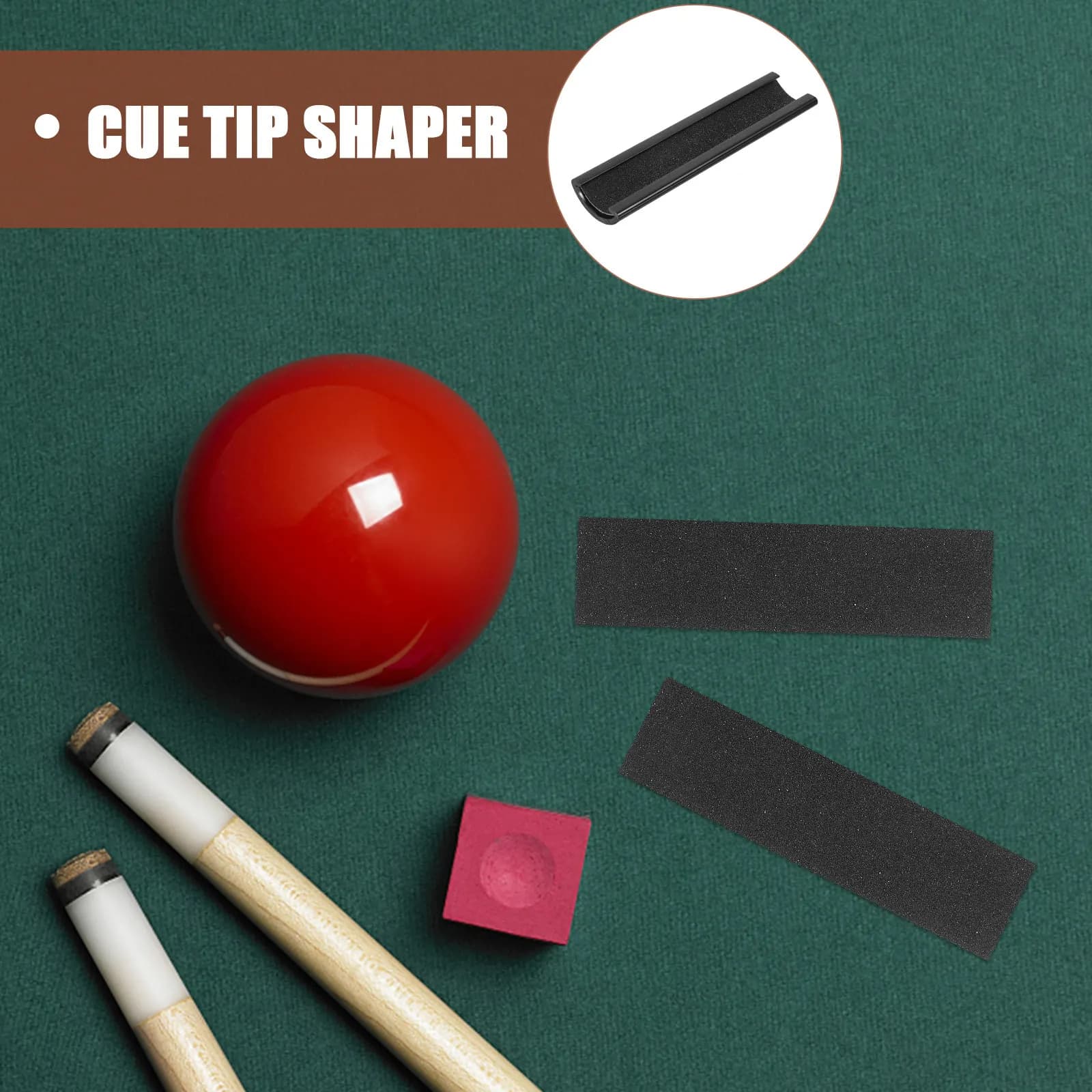 Set di 1 Lima per Punte da Biliardo in Plastica, Strumento di Riparazione Riutilizzabile, Leggero e Portatile, per Biliardo e Snooker