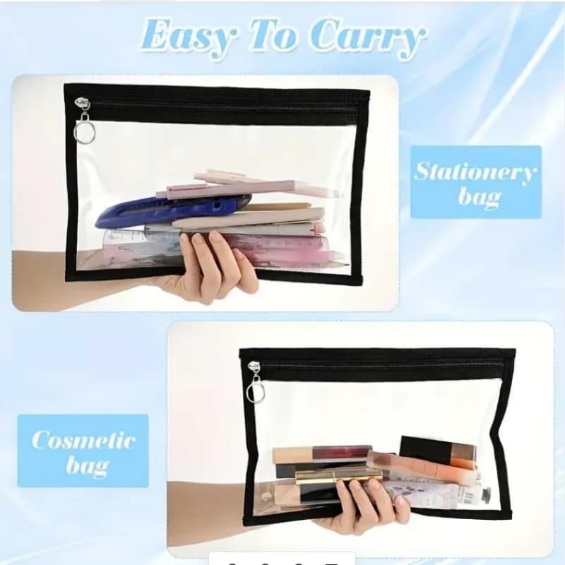 New Arrival Transparent PVC Waterproof Pouch, Portable Travel Toiletry Bag, Clear Document Passport Holder Cosmetic Storage Bag