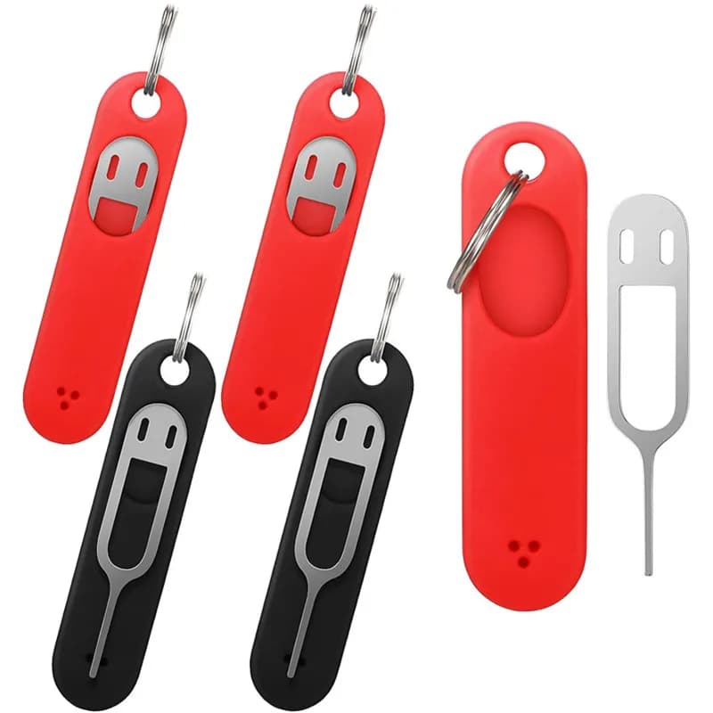 3PCS Anti-Perso Sim Card Espulsione Pin Ago con Custodia Universale Espulsore Del Telefono Mobile Spille SIM Card Holder Opener Portachiavi