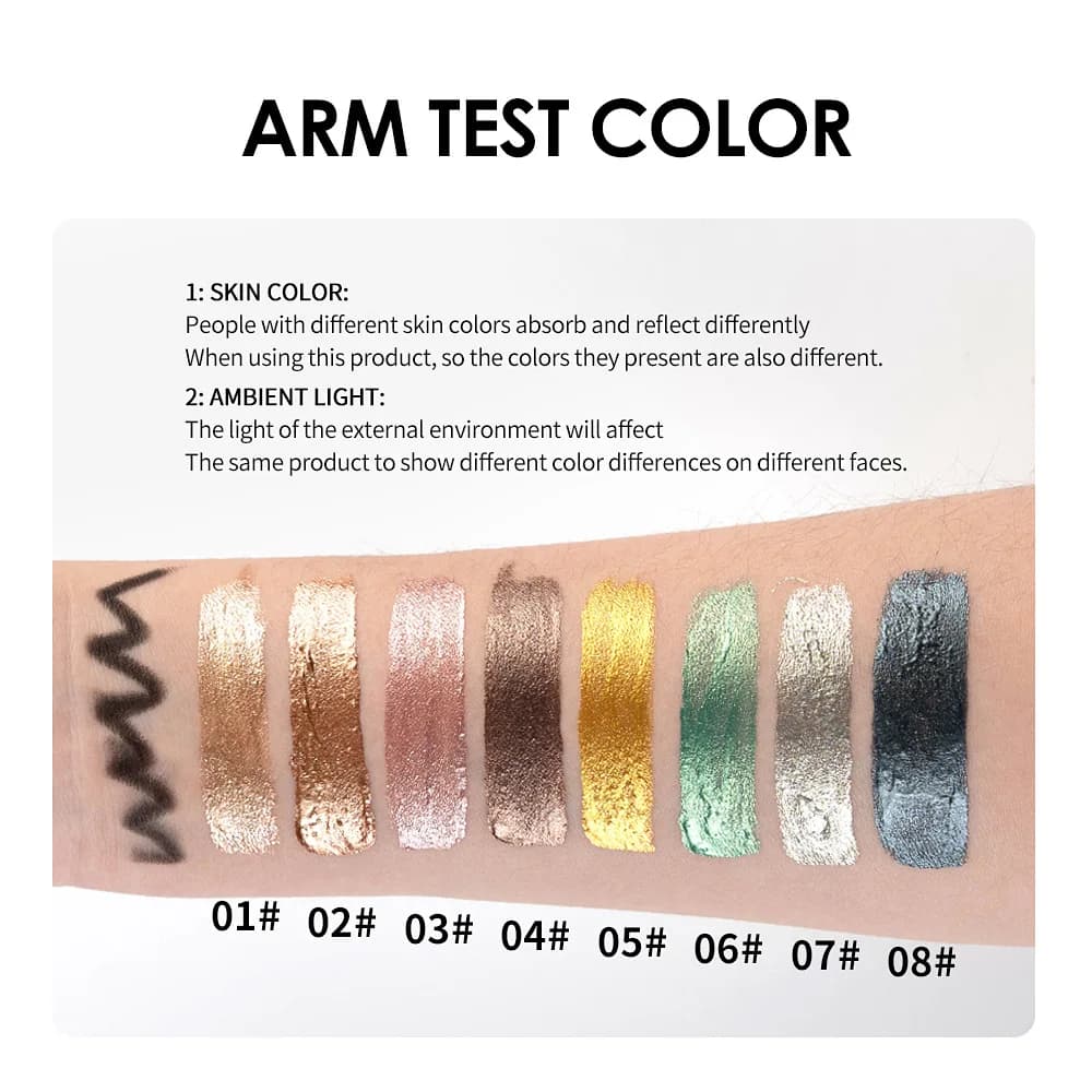Ombretto luccicante 2 in 1 Eyeliner liquido e nero Doppia testa Colore costruibile Trucco da indossare tutto il giorno