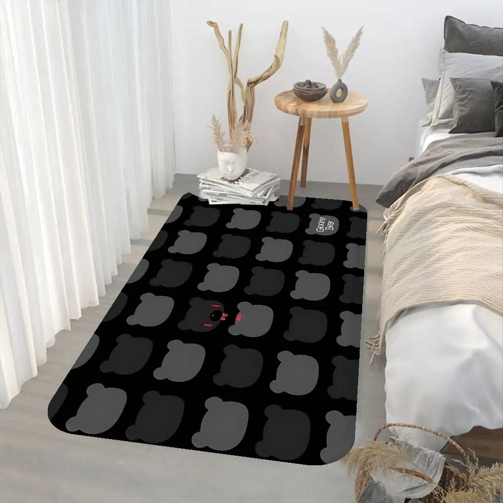 Cartoon G-gloomy Bear Hallway Carpet Washable Non-Slip Living Room Sofa Chairs Area Mat Kitchen Doormat Area Rug