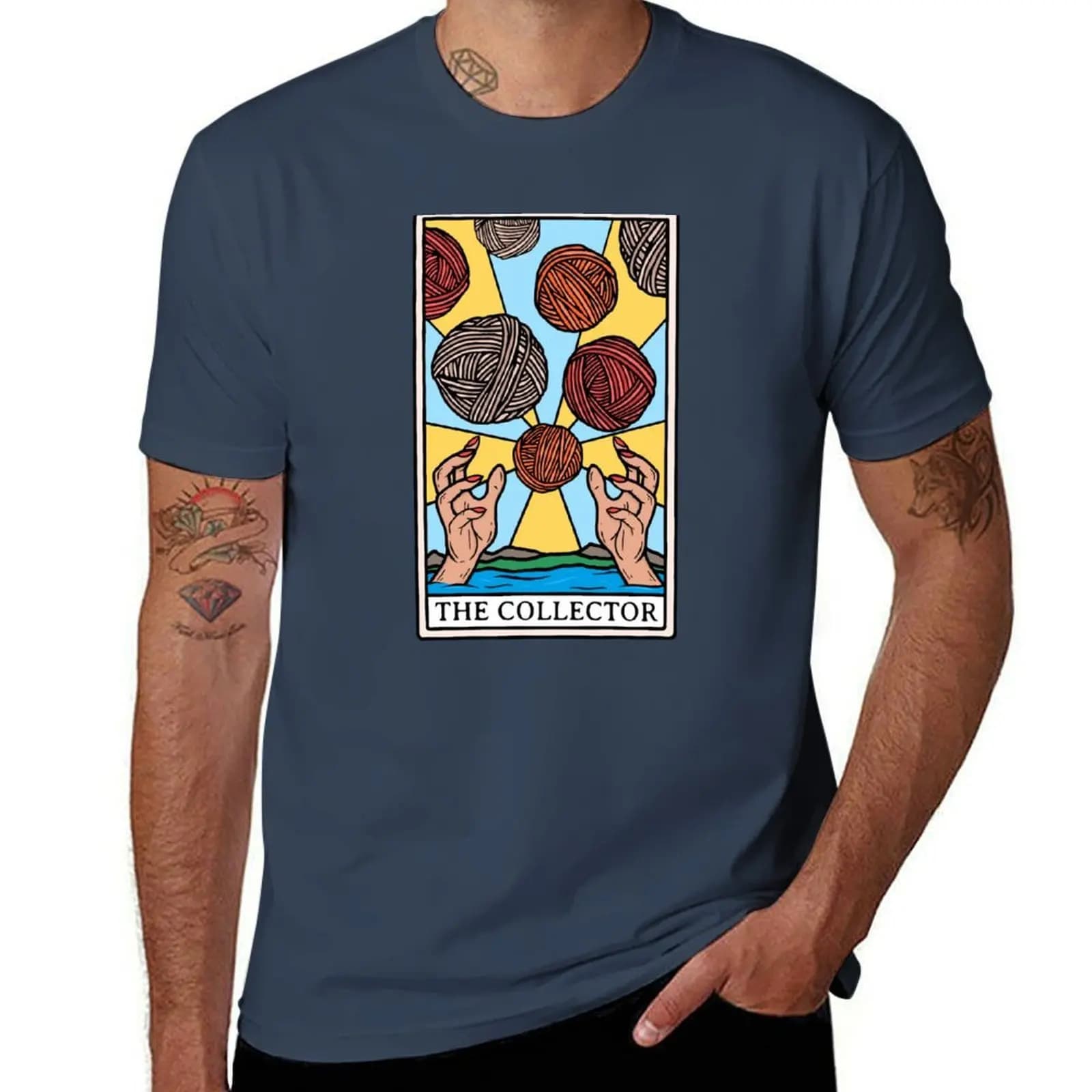 T-shirt The Original Collector Tarot Card con stampa moderna, casual