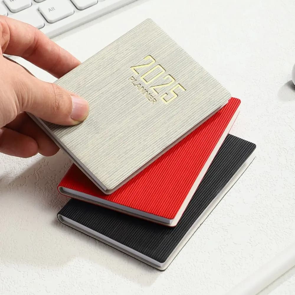 Mini taccuino tascabile inglese A7 12 mesi prendere appunti 2025 Agenda Planner blocco note Agenda settimanale accademico blocco note