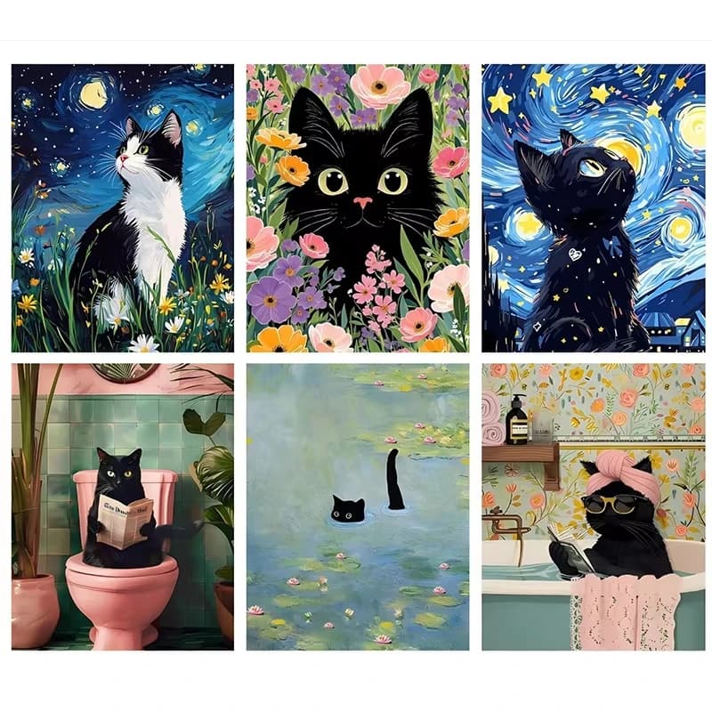 DIY Personalized Couple Cat Photo Diamond Painting, Adult Beginner 5D Diamond Painting, DIY Full Diamond Embroidery