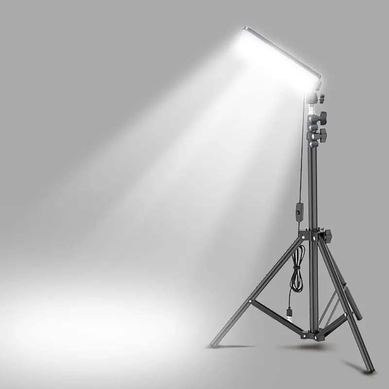 Luce video LED Luce selfie Lampada a LED Luce fotografica con supporto per treppiede per foto video in streaming live da picnic in campeggio all'aperto