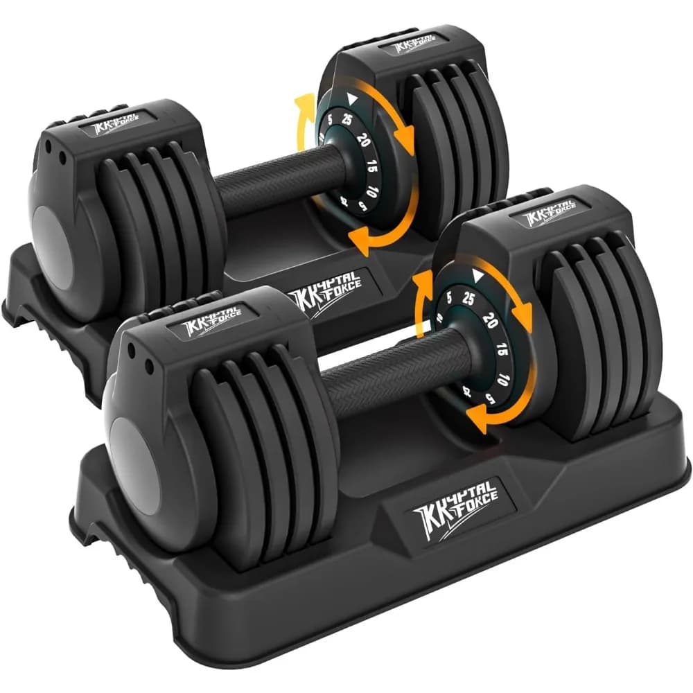 Adjustable Dumbbell Set, 50lbs of 2 Hand Weights with Quick-Lock Design