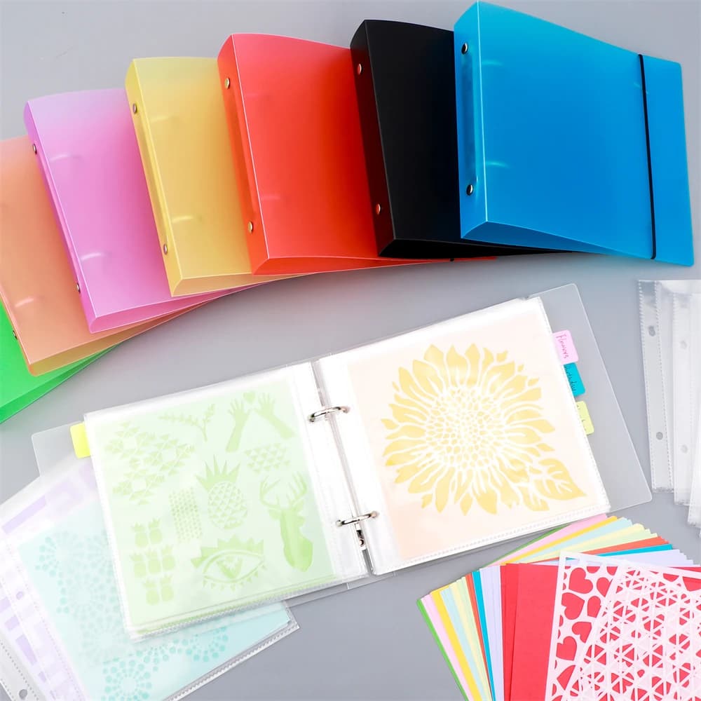 6x6 Stencil Cartella di stoccaggio Organizzatore Raccoglitore di stoccaggio Fustellato e supporto per riporre timbri Cottura Stencil Organizer Scrapbooking