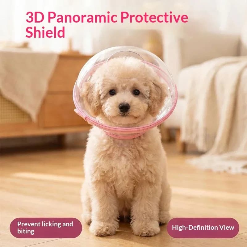 Space Dog Elizabethan Collar Prevents Liing Biting 3D Transparent Dogs Head Cover Anti Bite Scratch Protective Space Helmet