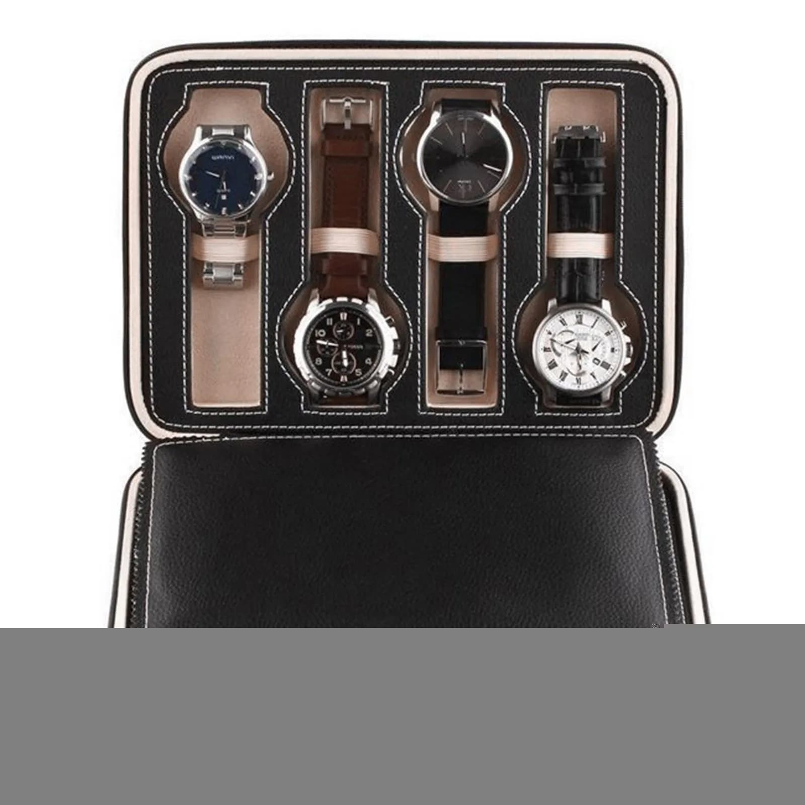 Men's and Women's Watch Bag, PU Hinge Watches Display Bag for Personal Use or Black Shop Exhibitions