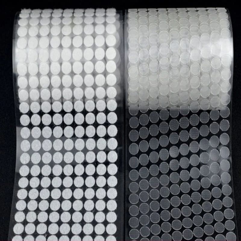 1000pair Self Adhesive Hook and Loop Dot Fastener Tape White Sticker Transparent Nylon Strong Glue Adhesiver