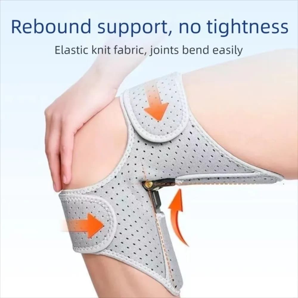 2 Pezzi Supporto per Ginocchio Antiscivolo con Molla, Regolabile, Traspirante, Stabilizzatore a Forza Elastica