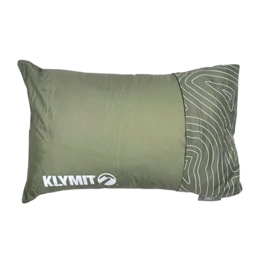 Cuscino da Campeggio Drift in Memory Foam Sminuzzato, Cuscino da Viaggio con Fodera Reversibile per Uso Esterno, Verde, Misura Regolare