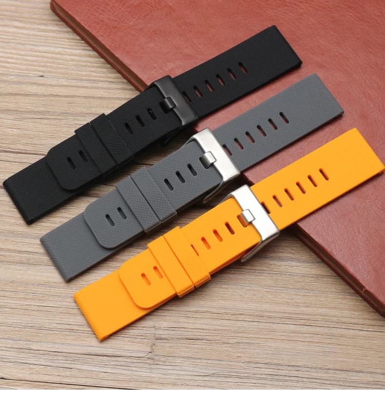 Silicone Sports Strap Men's Outdoor Rubber Strap Spare Waterproof For Smart Watch Suunto Traverse 24mm
