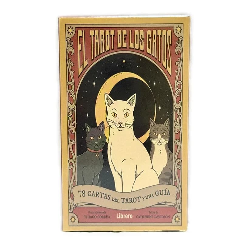 Tarocchi De Los Gatos 78 Cartas Edition Mazzo di tarocchi espagnole con guida Gioco di divinazione per gli amanti dei gatti
