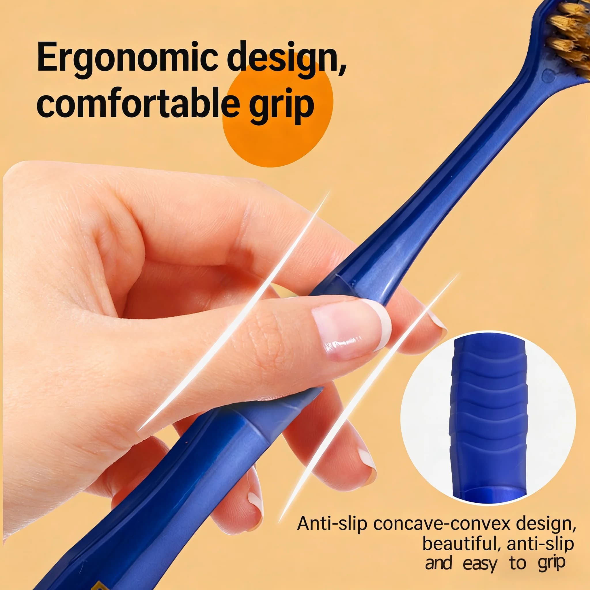 Spazzolino da denti a testa larga con setole morbide, disponibile in 4 colori | Testina Extra Larga da 15mm per una Pulizia Efficiente