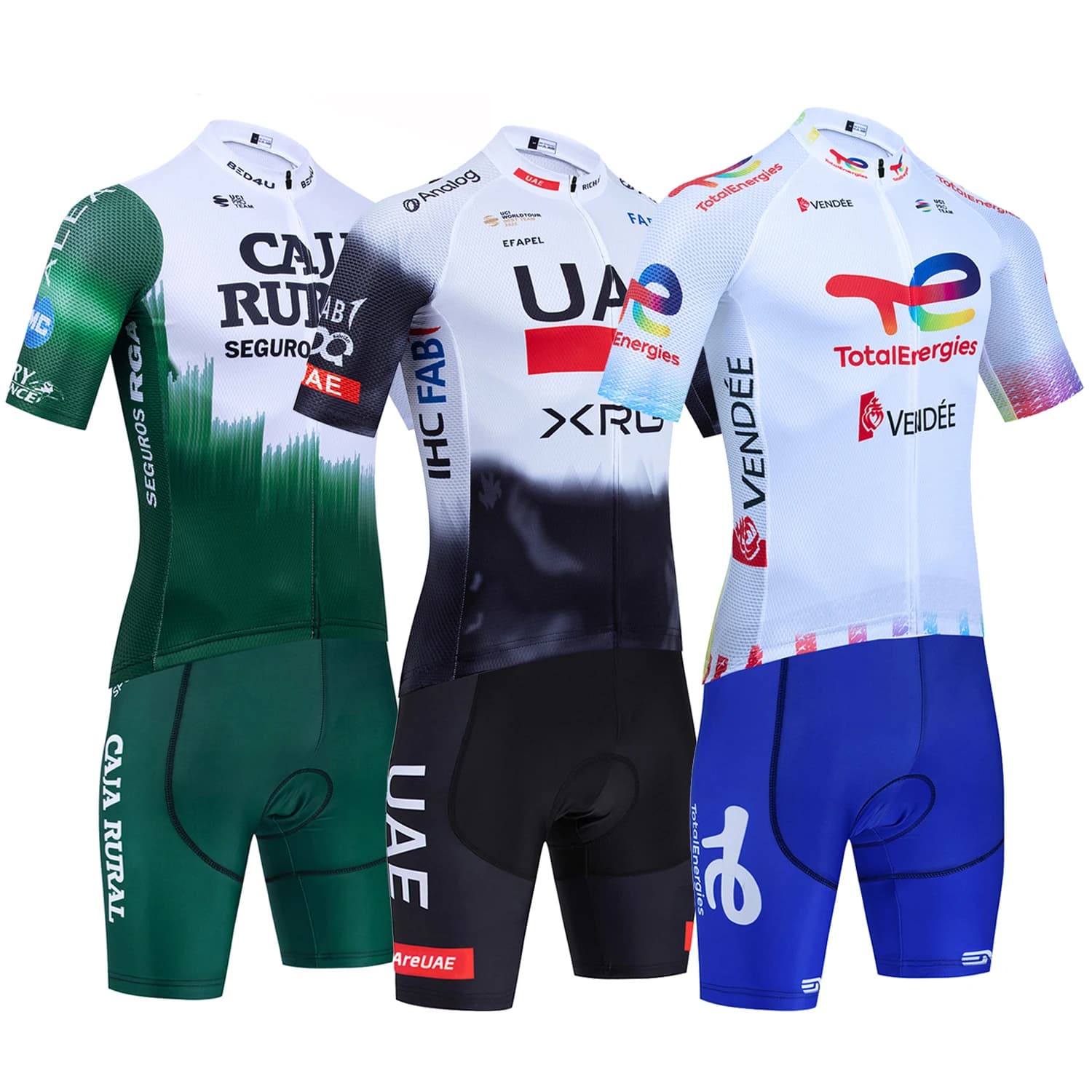 White Total Team Cycling Maillot UAE Jersey Shorts Men Women Cycling Road Bike Riding Bike T-shirts Clothing Pants