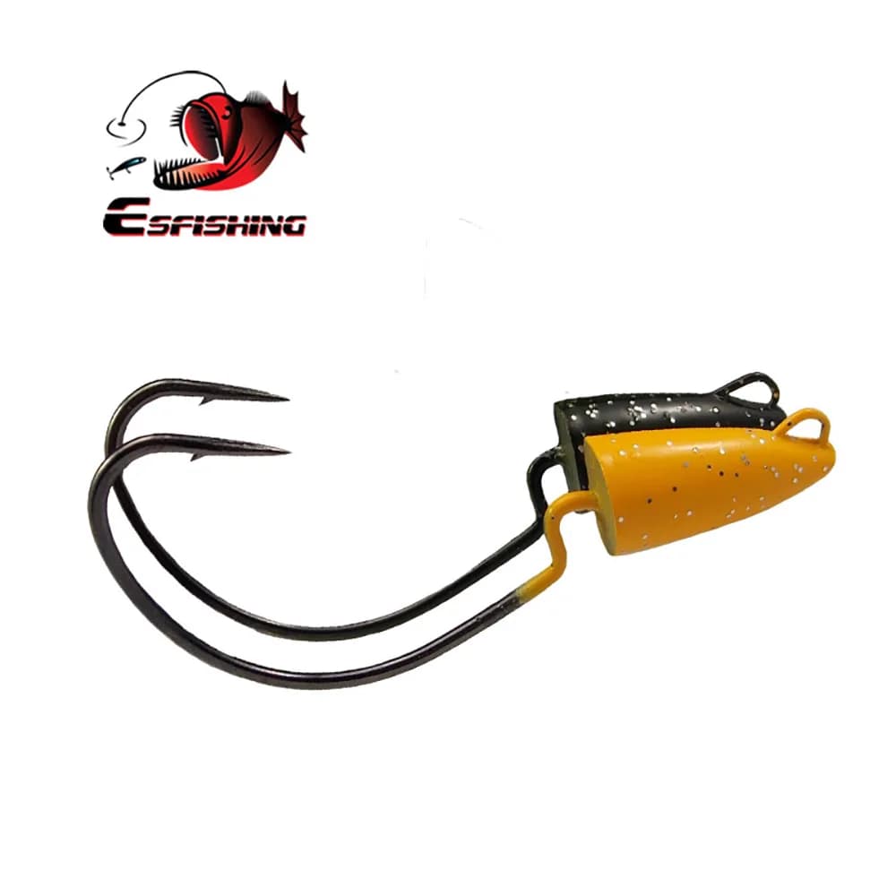 ESFISHING Gancio offset Gancio in acciaio ad alta resistenza 6g 10g 14g 21g 24g 4 pezzi Esche da pesca Esca morbida Jig Head Jig in metallo