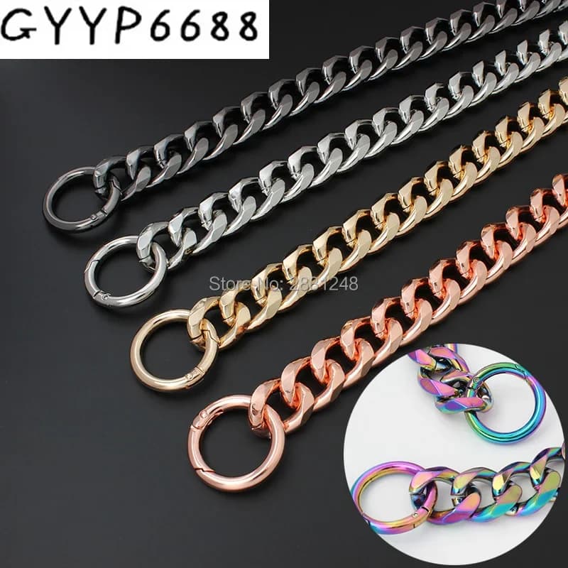 1PC 30-120CM 22MM Rainbow/Rose Gold Thick Aluminum Chain Light Weight Bags Strap Bag Parts Handles Accessory Handbag Straps Bags