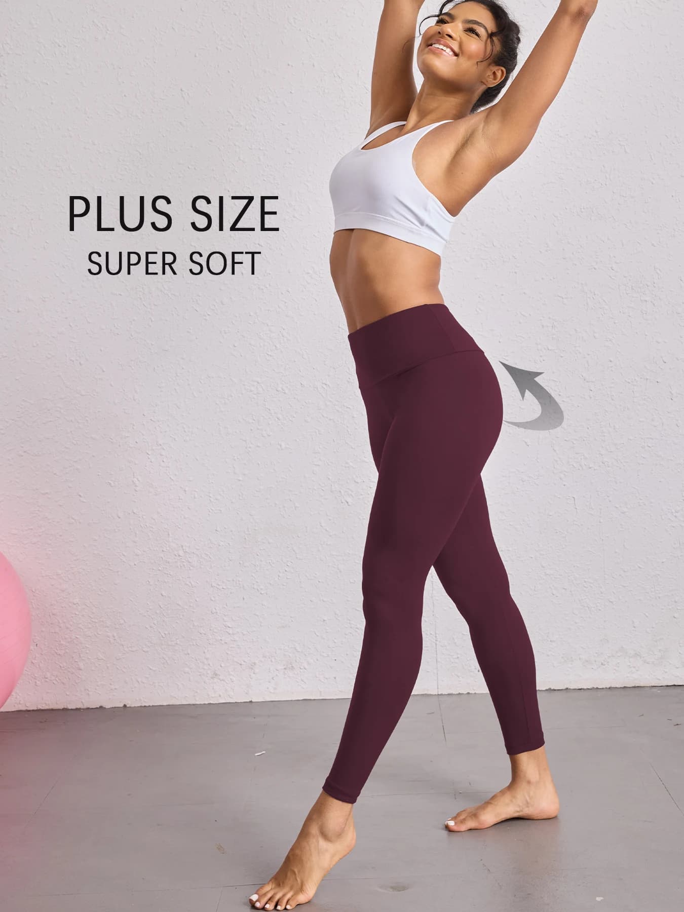Plus size Women's Super Soft Leggings High Waisted Tummy Control Workout Yoga Running Athletic Push Up Gym Fitness Leggings