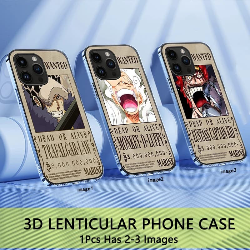 Anime ONE PIECE Eustass Kid/rufy/Trafalgar D. Custodia per telefono 3D Water Law per iPhone,SAMSUNG, Xiaomi/Redmi,ect. Regalo di copertura del telefono