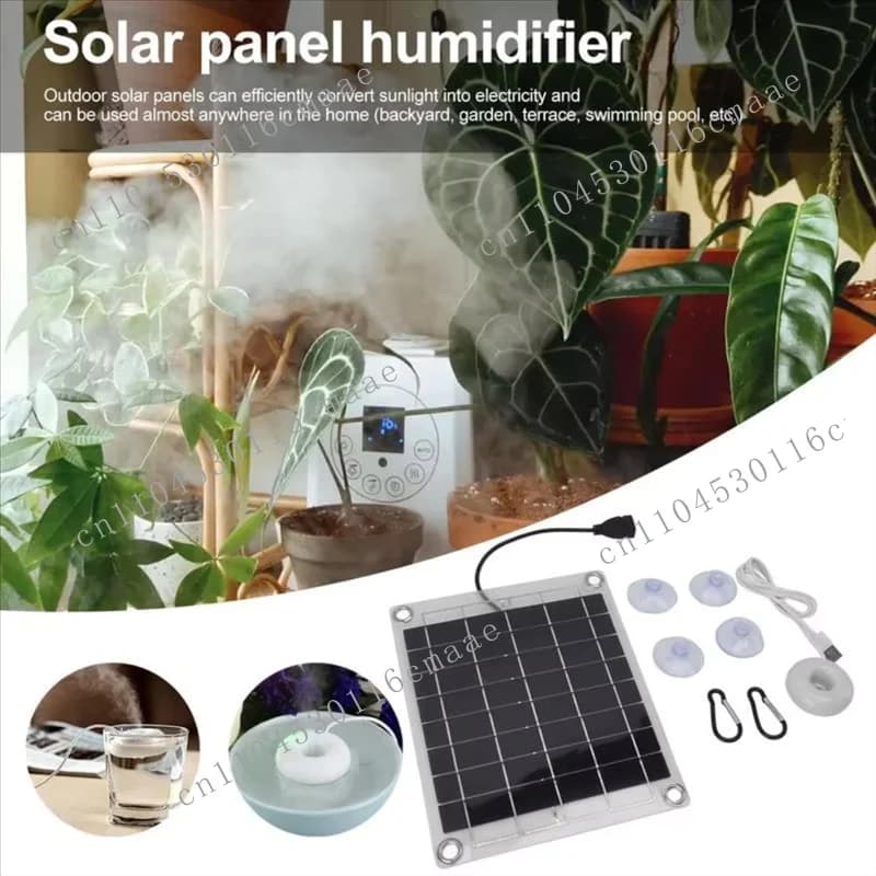 New Solar Panel Humidifier 10W Single Sided Portable USB Atomizer Energy Saving Moisturizing Water Pump Gardening Supplies-A79G