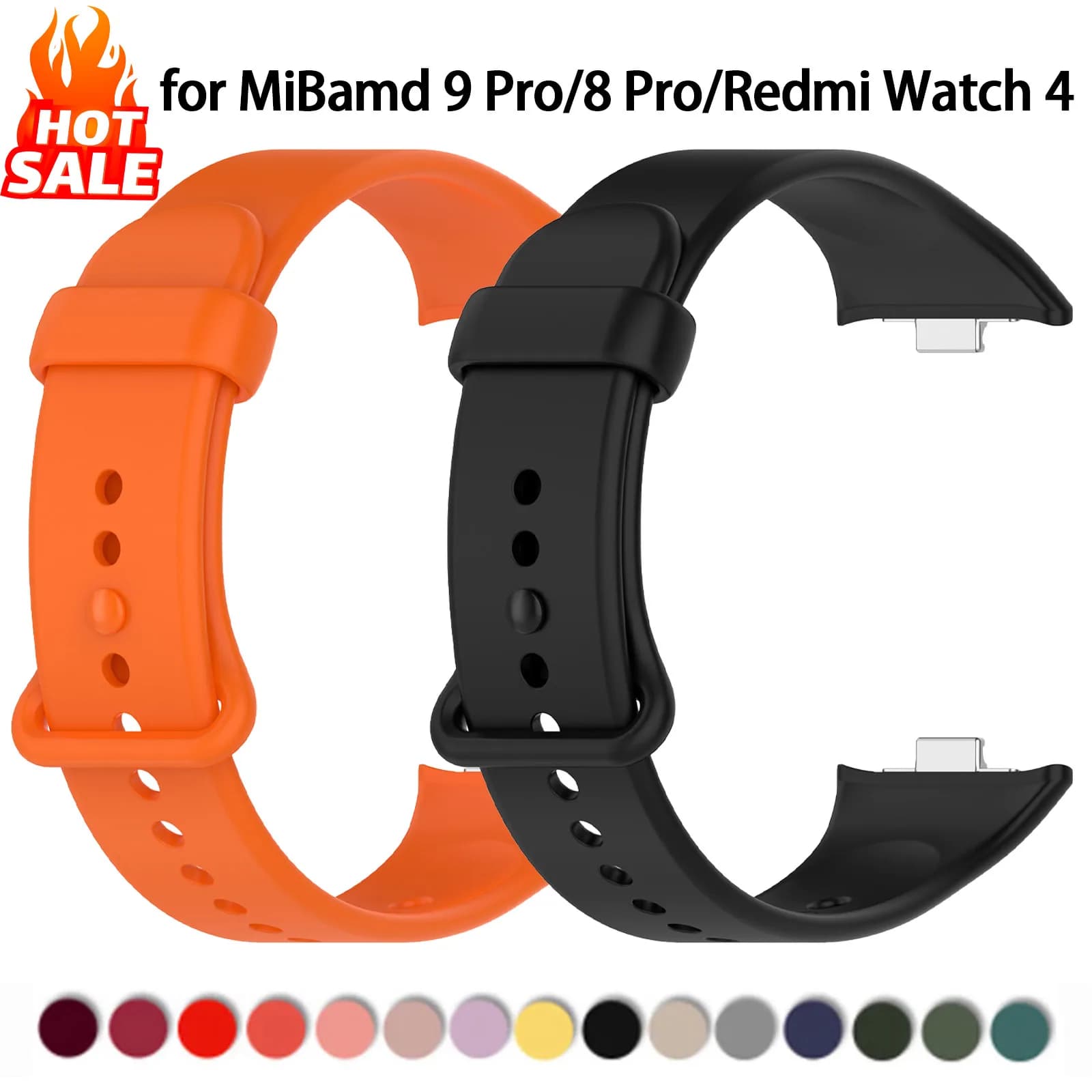 Silicone bracelet official for xiaomi mi band 9 pro/8 pro accessories for smart watches bracelet kit Replacement strap for Redmi watch 4