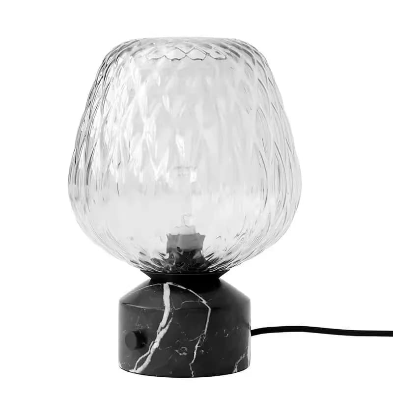 Lampada da tavolo di design danese, atmosfera da soggiorno, scrivania per camera da letto, vetro fatto a mano, marmo nordico, lampada da comodino di alta gamma