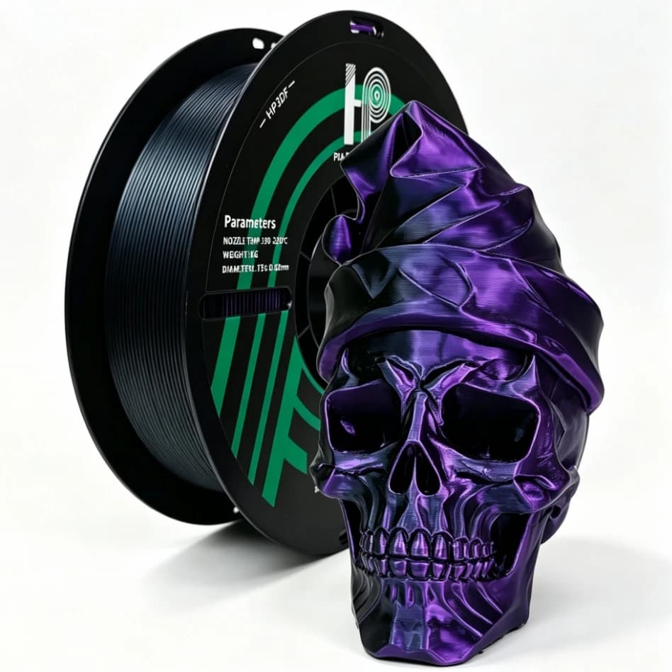 3D Printer Filament, Dual-color (Purple+Black) PLA HP3DF brand , 1.75mm Accuracy +/- 0.02mm, 1KG (2.2 lbs), Fit Most FDM Printer
