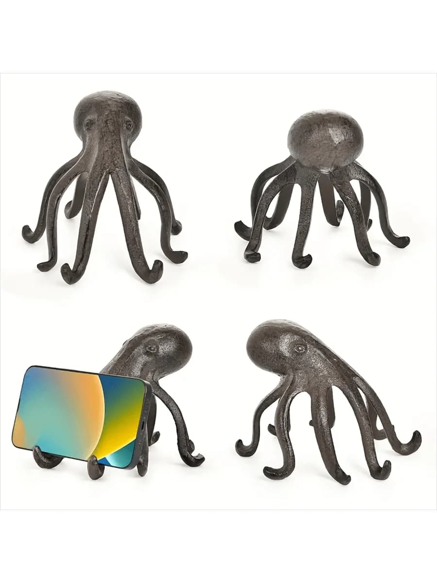 Metal Octopus Phone Stand Desk Holder Unique Design For Most Smartphones