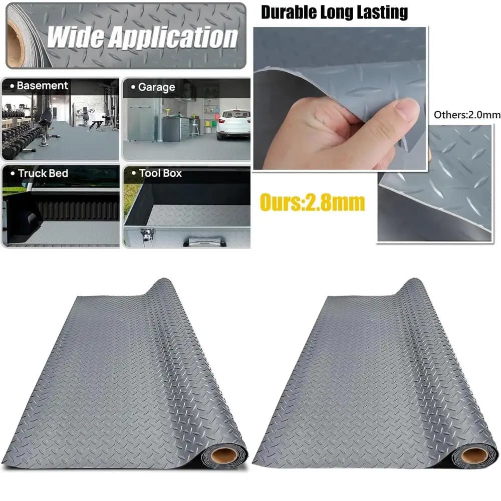 PVC garage plug thick, durable, waterproof and anti-slip for cars, trailers, SUVs, basements, gyms (gray) 30 cm x 16,5 m